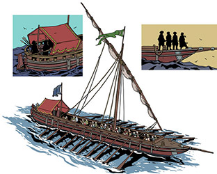 barco de vela con remos fusta